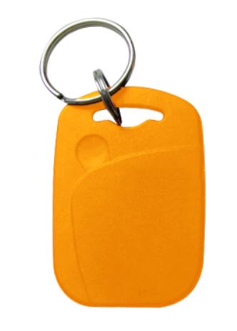 Kulcstartós Proximity tag, F08, 13.56 MHz, Mifare, sárga